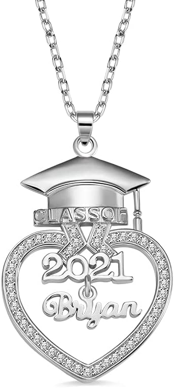 AILIN Custom Class of 2021 Graduation Name Necklace