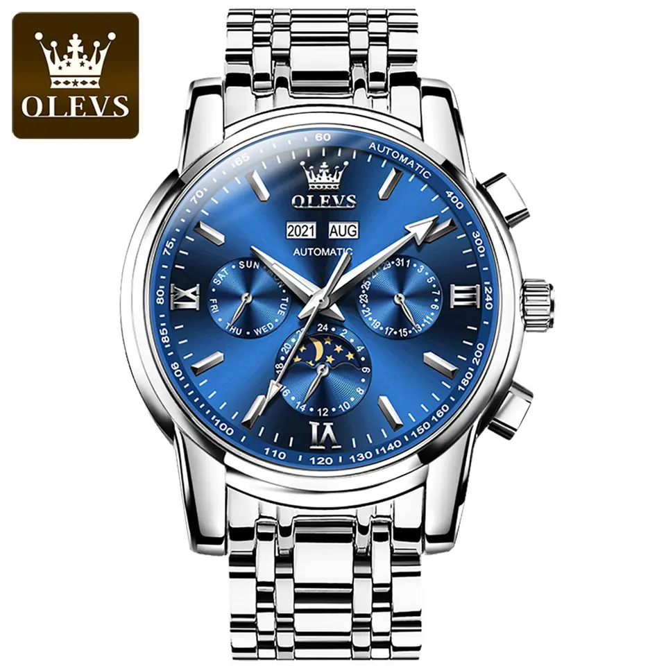 Top 10 OLEVS Watches for Men Stainless Steel Dress Men Watch with Date Big Face Chronograph Waterproof Luxury Fashion Watch Blue/Black/Gold/Green/Silver Face Relojes para Hombres for 2025, Under $53!