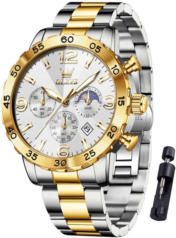 OLEVS Watch Men Luxury Big Wrist Face Analog Quartz Mens Watches