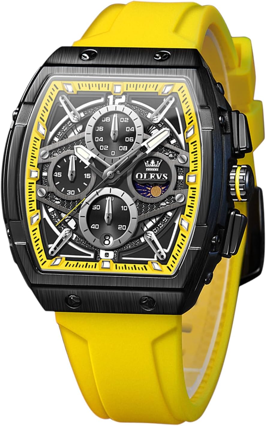 OLEVS Watch Men Chronograph Square Watches