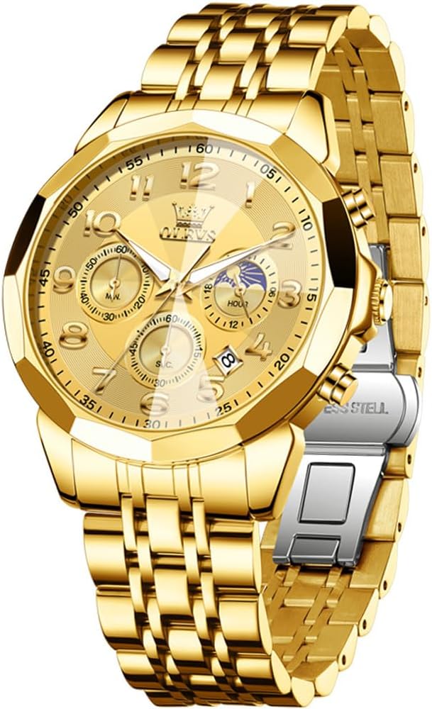 OLEVS Watches Men Luxury Chronograph Moon Phase