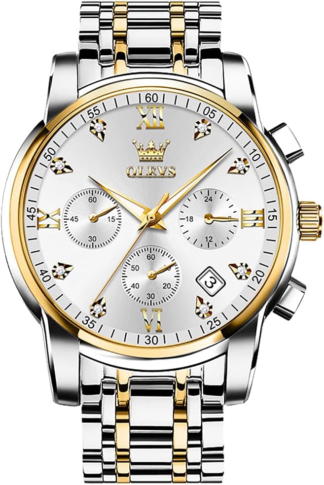OLEVS Men's Stainless Steel Chronograph Watch