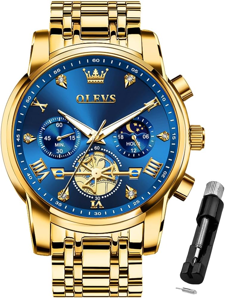 OLEVS Men Skeleton Watches